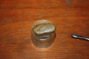 Pressed hash, looking rather green