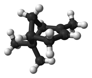 Ball-and-stick model of the alpha-pinene molecule